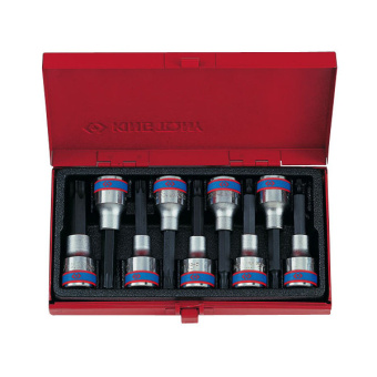 Набор торцевых насадок 1/2", TORX, Т20-Т60 мм, L = 80 мм, 9 предметов KING TONY 4119PR
