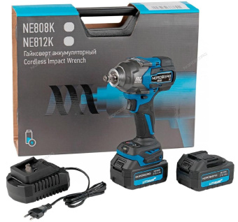 Гайковерт Nordberg аккумуляторный, 1/2", 21В, 1000 Нм с двумя 4A акк. и зар. уст-вом 1,8A, в кейсе