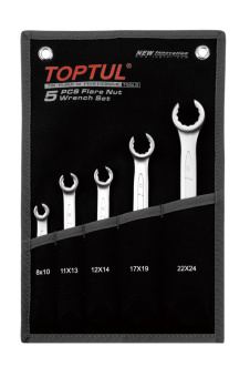 Набор TOPTUL ключей разрезных 8-24 мм, 5 предметов на полотне