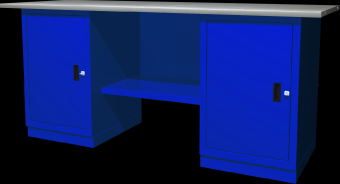 Верстак с двумя тумбами, тумбы с одной дверцей, 1900х686х820 мм