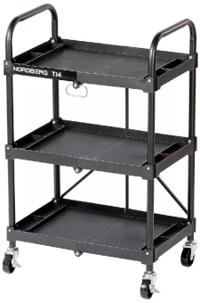 Тележка Nordberg инструментальная, 3 пластиковые полки, складная