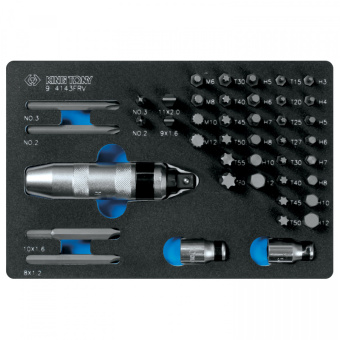 Набор торцевых насадок, бит и ударная отвертка, ложемент, 43 предмета KING TONY
