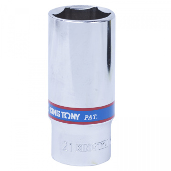 Головка KING TONY торцевая глубокая шестигранная 3/8", 21 мм