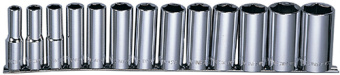 Набор Jonnesway головок торцевых глубоких MAXI-DRIVE 1/2"DR на держателе, SAE 7/16--1-1/4", 13 предм
