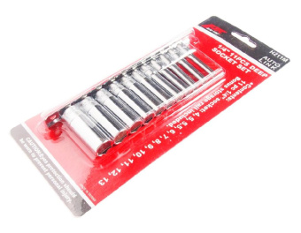 Набор головок торцевых 1/4" 6-ти гранных 04-13мм глубоких L=50мм 11 предметов JTC