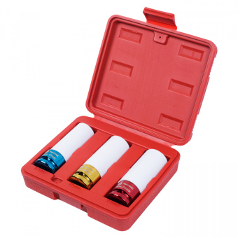 Набор МАСТАК ударных глубоких шестигранных головок 1/2", 17 19 21 мм, пластиковое покрытие, кейс,