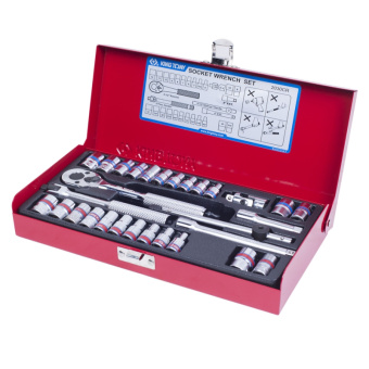 Набор KING TONY торцевых головок с принадлежностями 1/4", двенадцатигранные, 43438 мм, 5/32"-1/2", 3