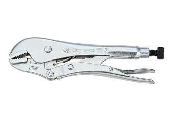 Зажим KING TONY с фиксатором 180 мм, с прямыми губками