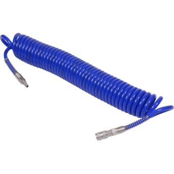 Шланг МАСТАК пневматический спиральный высокого давления 10х15 мм, 10 м, полиуретановый, фитинги