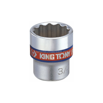 Головка торцевая стандартная двенадцатигранная 3/8", 19/32", дюймовая KING TONY 333019S