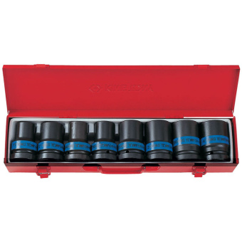 Набор KING TONY ударных торцевых головок 1", шестигранные, тонкостенные, 17-41 мм, 8 предметов