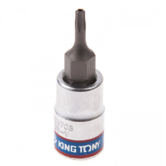 Насадка KING TONY (бита) торцевая 1/4", TORX, T8, L = 37 мм, с отверстием