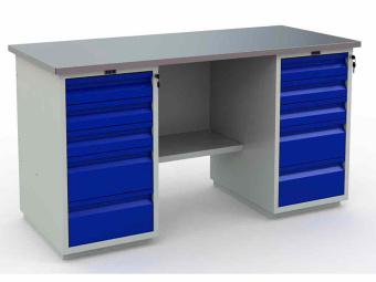 Верстак Практик двухтумбовый Profi (№604) WT160.WD5/WD5.000