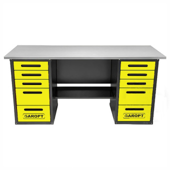 Верстак GAROPT двухтумбовый,   в каждой по пять ящиков,  для слесарных работ