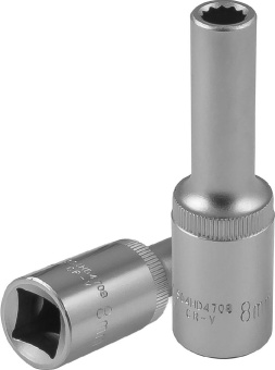 Головка Jonnesway торцевая глубокая 12-гранная 1/2"DR, 8 мм