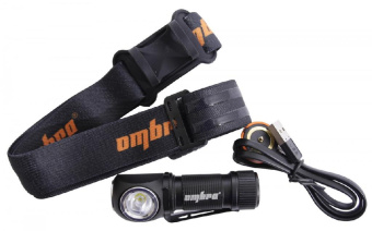 Фонарь Ombra светодиодный аккумуляторный, налобный, со световым пучком 350 Лм