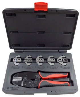 Кримпер МАСТАК храповичный для обжима изолированных наконечников, 7 предметов, кейс