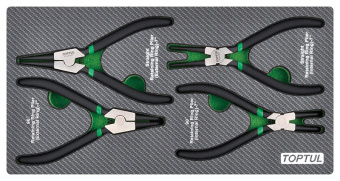 Набор TOPTUL съемников стопорных колец 4 предмета в мягком ложементе