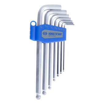 Набор KING TONY Г-образных шестигранников 3/32"-3/8", с шаровым окончанием, 7 предметов