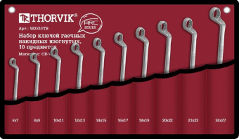 Набор Thorvik ключей гаечных накидных изогнутых серии ARC в сумке, 46539 мм, 10 предметов