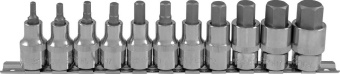 Набор Ombra насадок торцевых 1/2"DR с вставками-битами шестигранными на держателе, H4-H19, 11 предме