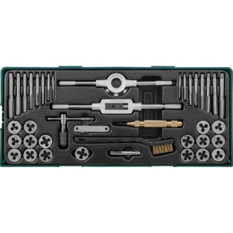 Набор Jonnesway метчиков и плашек с аксессуарами 40 предметов (ложемент)