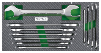 Набор TOPTUL рожковых ключей 6х7-30х32мм,11 пр., в мягком ложементе