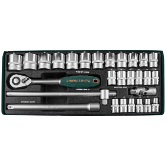 Набор Jonnesway головок торцевых 1/2"DR, 8-34 мм, 28 предметов