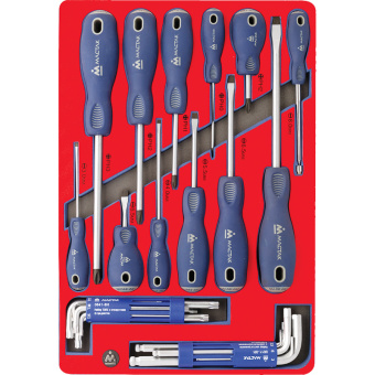 Набор отвёрток, шестигранников и TORX MACTAK, 27 пр.