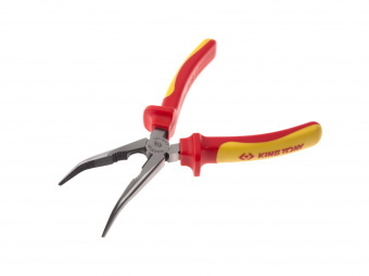 Пассатижи KING TONY тонконосые 200 мм, загнутые, диэлектрические