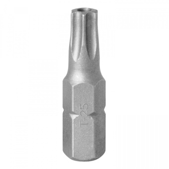 Вставка KING TONY (бита) торцевая 1/4", TORX, T25, L = 25 с отверстием