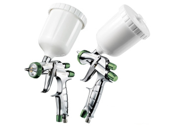 Краскопульт IWATA низкого давления ENTECH, сопло 1.4 мм, возд. головка LS-400-05 (бачок+манометр)