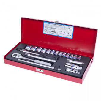 Набор KING TONY торцевых головок с принадлежностями 3/8", шестигранные, 44713 мм, 20 предметов