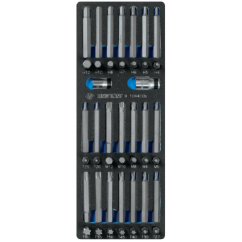 Набор вставок (бит) 10 мм, TORX, SPLINE, HEX, ложемент, 44 предмета KING TONY 9-1044CQV