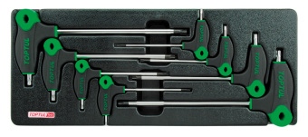 Набор TOPTUL отверток Torx с L-образной ручкой T10-T50, 8 предметов в ложементе