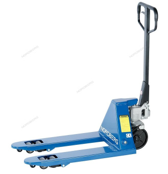 Тележка Nordberg складская гидравлическая короткая 2,5 т, усиленная, с полиуретановыми колесами СНЯТ