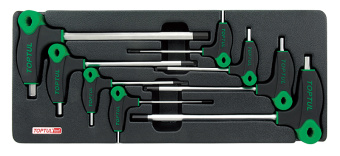 Набор TOPTUL шестигранных отверток с L-образной ручкой 2-10 мм, 8 предметов в ложементе