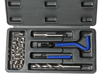 Набор инструментов для восстановления резьбы (вставки М10х1.25, L=13.5мм, 10шт.) 14 предметов JTC