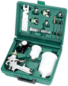 Набор Jonnesway пистолет покрасочный Краскопульт JA-HVLP-1080G с аксессуарами, 16 предметов