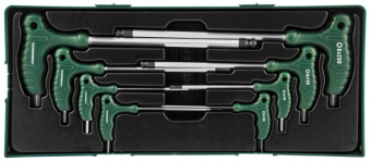 Комплект Jonnesway угловых шестигранников двусторонних с шаром 2-10мм , 8 предметов (ложементы)