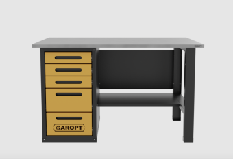 Верстак GAROPT однотумбовый для слесарных   работ c   пятью ящиками