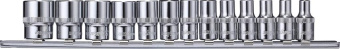 Набор Ombra головок торцевых 1/4"DR на держателе, 4-14 мм, 13 предметов