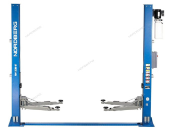 Подъемник Nordberg 380V двухстоечный с электростопорами (синий)