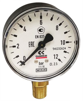 Манометр CAMOZZI M063-R12 D62, РАД.,0...12 БАР, R1/4