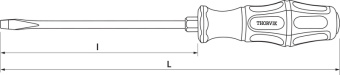 Отвертка Thorvik стержневая ударная шлицевая, SL5х75 мм