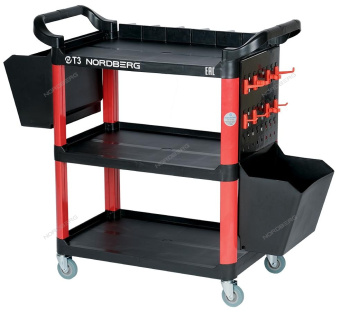 Тележка NORDBERG T3 инструментальная, открытая, 3 полки, пластик СНЯТ