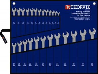 Набор Thorvik ключей гаечных комбинированных в сумке, 6-32 мм, 25 предметов