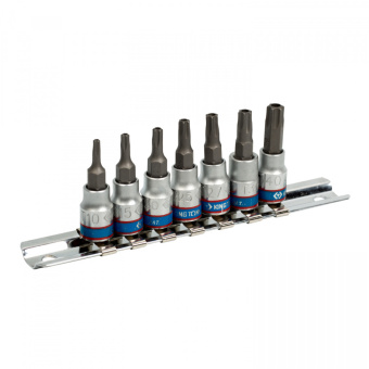 Набор KING TONY торцевых насадок 1/4", TORX, Т10-Т40 ММ, L = 37 ММ, 7 предметов