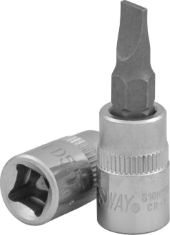 Насадка Jonnesway торцевая 1/4"DR с вставкой-битой шлицевой, SL5.5, 37 мм