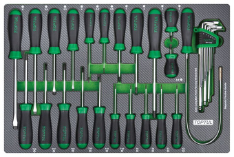 Набор TOPTUL отверток 31 пр. в мягком ложементе